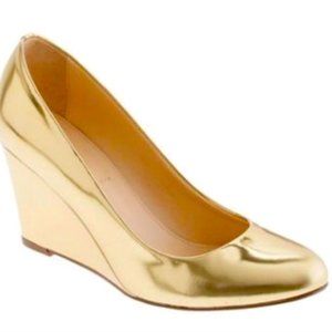 J.Crew Gold Metallic Wedge